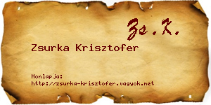 Zsurka Krisztofer névjegykártya
